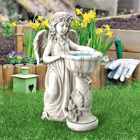 Design Toscano Angelique's Garden Splash Angel at Birdbath Statue LY710405
